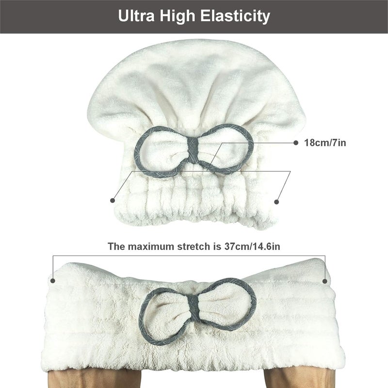 Jseng Large Microfiber Fast Hair Drying Towel Cap [New Upgrade], Extrame Soft & Ultra Absorbent, Fast Drying Hair Caps for Long & Thick Hair - Image 3